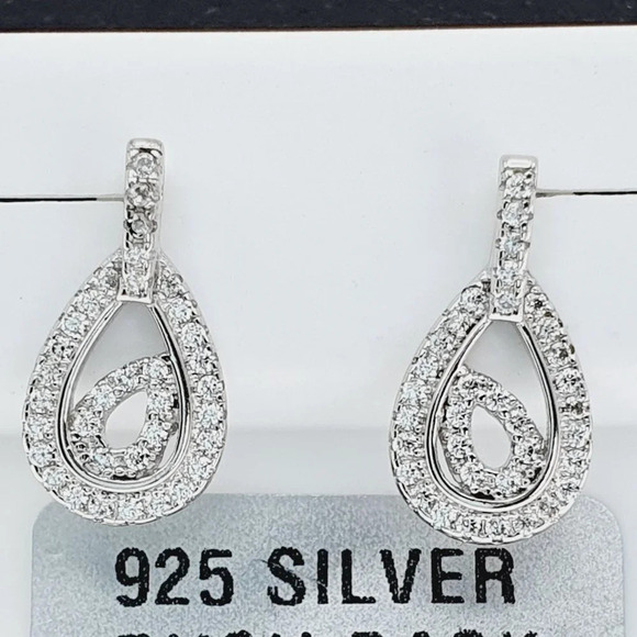 "925 sterling silver luxury CZ earrings for women/girls, Best for gift, RJUS2014 - Picture 4 of 9